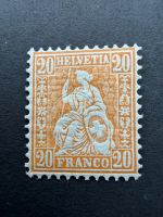 Originale Schweizer Briefmarke Helvetia 20 Rp. Top Zustand!
