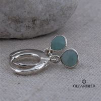 Sterling Silber 925 Creolen mit Amazonite