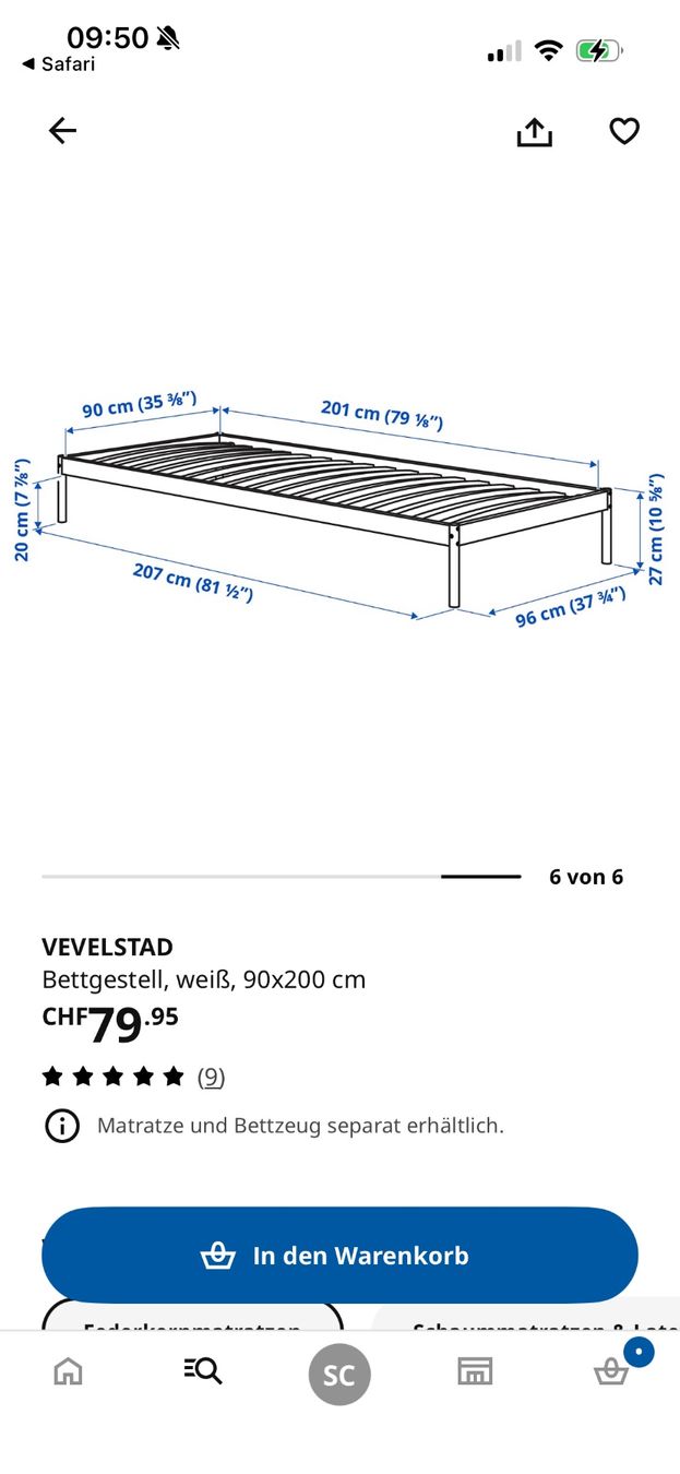 Ikea Letti: Bett Ikea 90 x 200 – Usato da Zürich venduto da oxytoxin 1