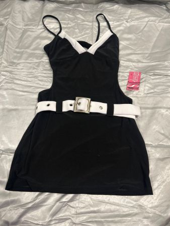 Sexy Minikleid Figurbetont Rücken offen Schwarz Gr S NEU