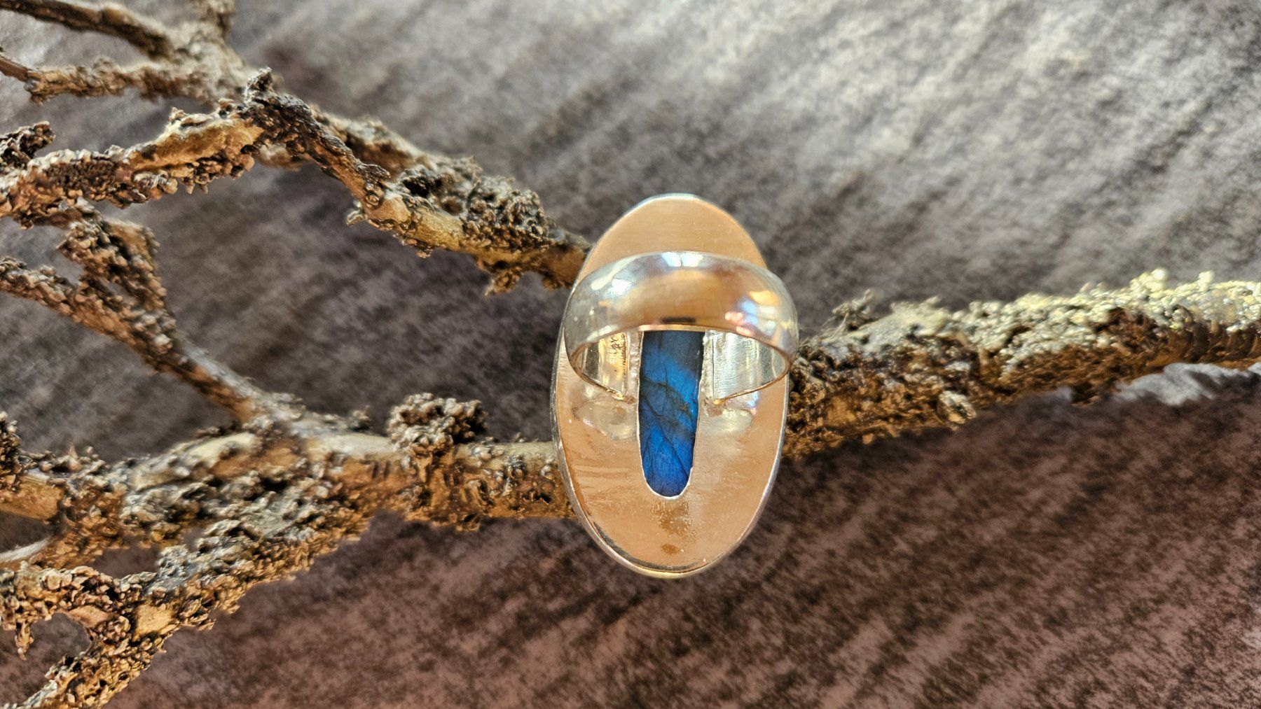 Anelli: Silber-Ring mit Labradorit - Grösse 58 – Usato da Buchs SG venduto da Hummel8 3