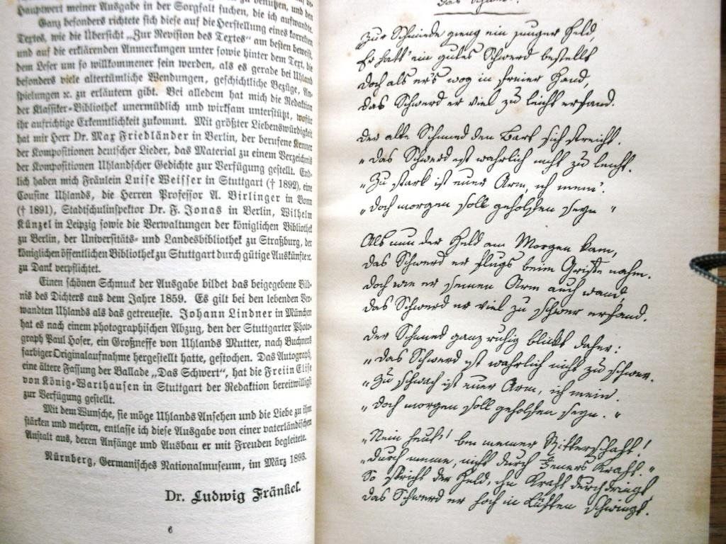 Libri: Uhlands Werke – 1893 – Usato da Grenchen venduto da Kogi7 3