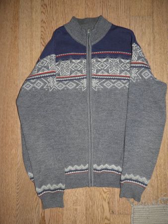 Herren Strickjacke grau blau, Giesswein, Grösse 54