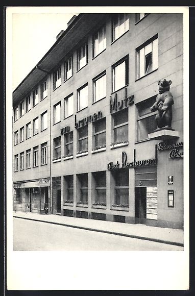 Cartoline postali: Bern, Restaurant zum braunen Mutz, Genfe – Usato da Berlin venduto da bartko-reher
