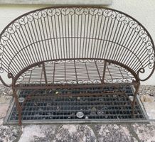 Gusseisen Gartenbank Rundbogen mit Ornamenten Rost