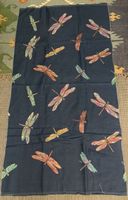 Coupon de tissu libellules brodées