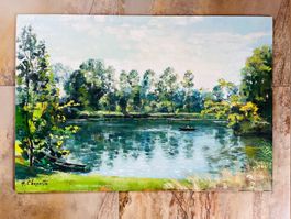 Henri CHAPATTE. Huile sur panneau. Paysage impressionniste