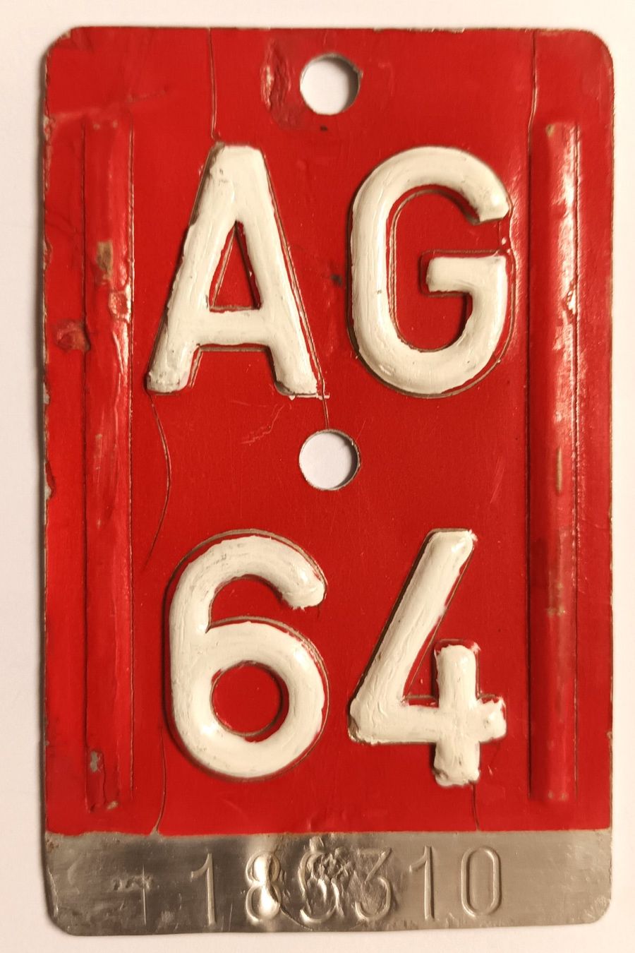 Insegne: Velonummer Aargau 1964 AG 64 – Usato da Bülach venduto da anska