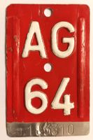 Velonummer Aargau 1964 AG 64
