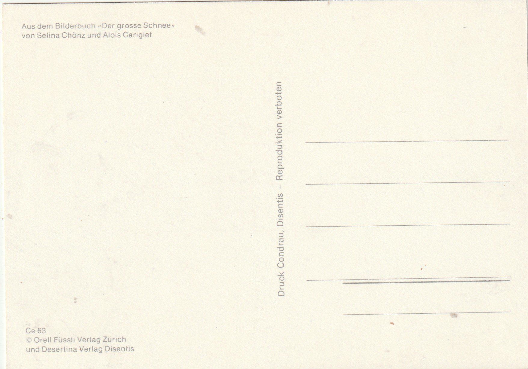 Cartoline postali: Alois Carigiet Malerei – Usato da Lumbrein venduto da made02 1