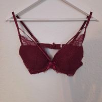 Bordeaux roter Spitzen BH, neuwertig, Grösse 75B
