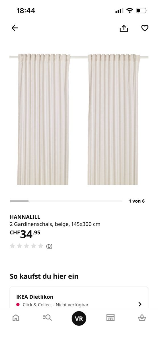 Vorhänge: 6 Vorhänge HANNALILL IKEA – Gebraucht aus Regensdorf von vru_8ntl
