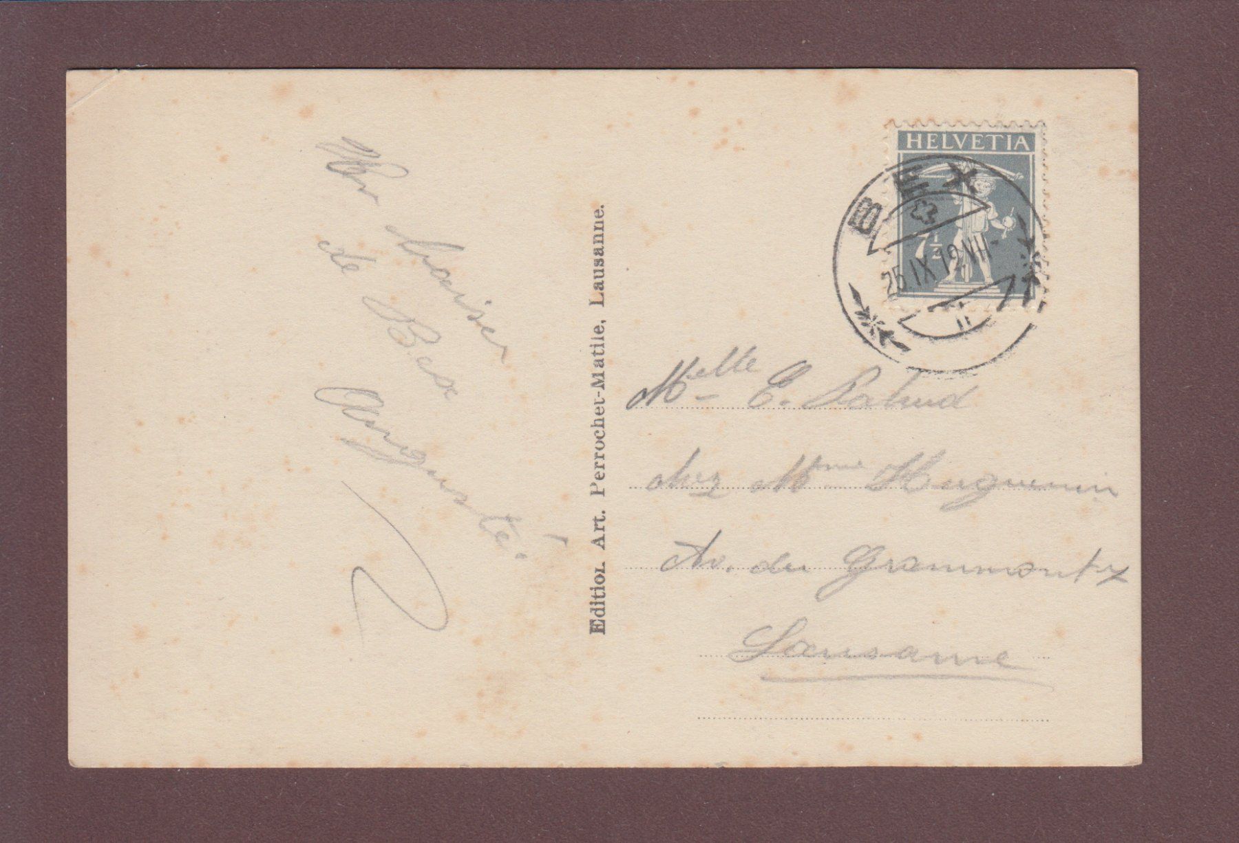 Cartoline postali: BEX - Dent de Morcles - 1919 – Usato da Pully venduto da nicecards 1