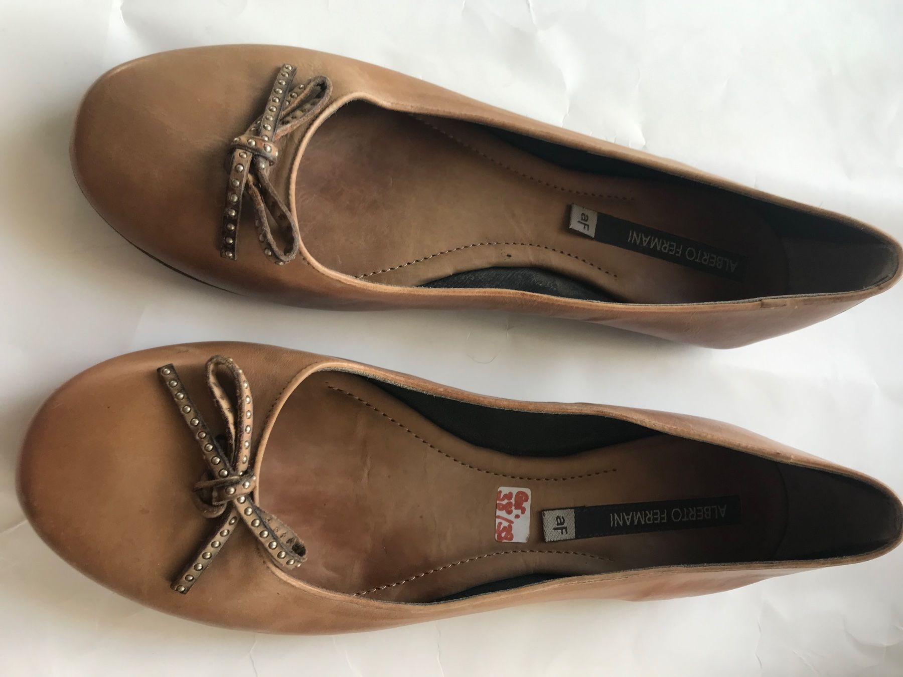 Damenschuhe: Ballerinas Alberto Fermani, Leder,  hellbraun – Gebraucht aus Niederteufen von mix18 1