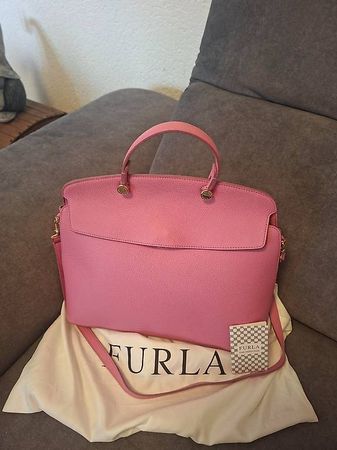 BORSA FURLA ROSA CON PATTA MARTELLATA CON DUSTBAG