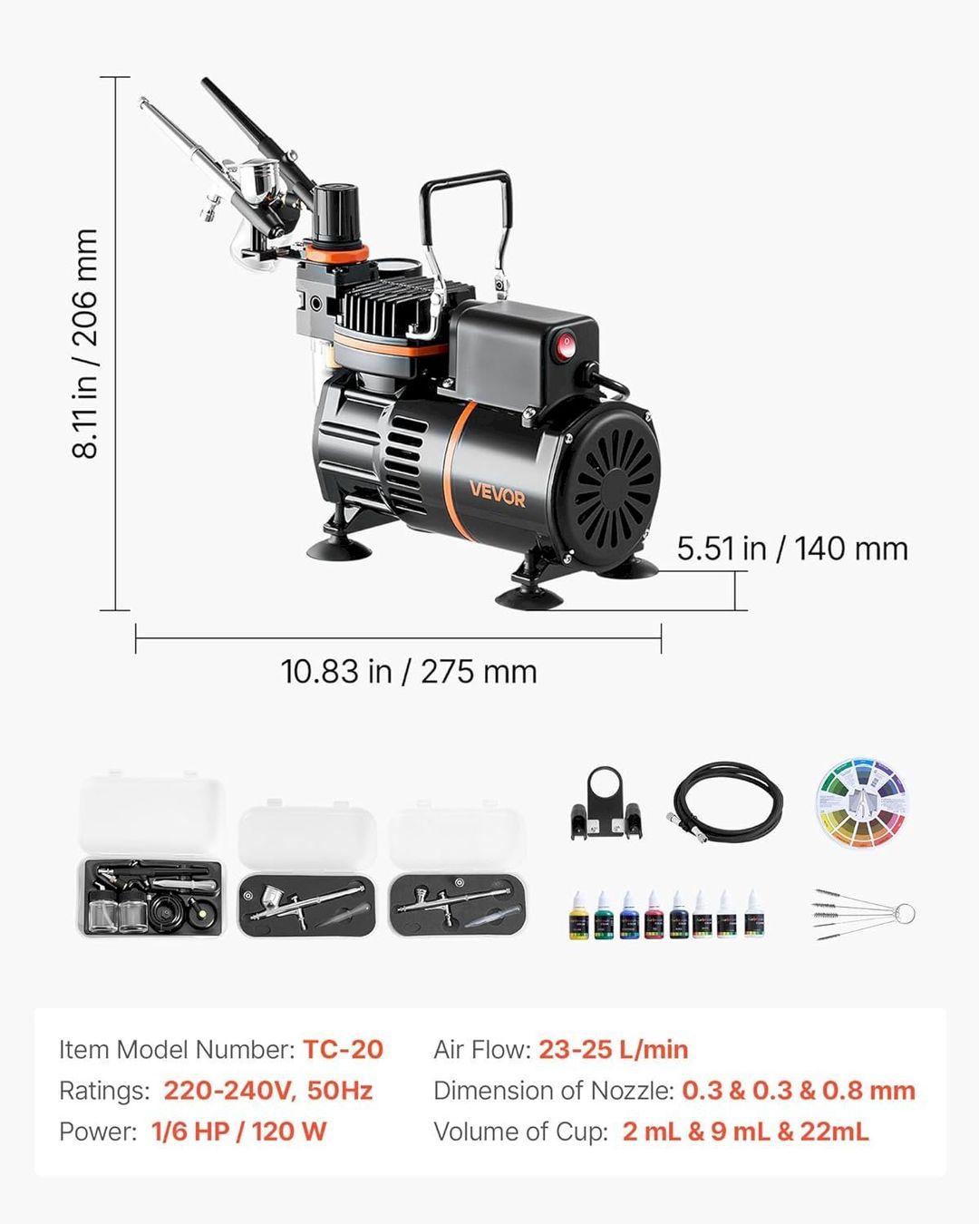 Tutti gli attrezzi: VEVOR Airbrush Set mit Luftkompressor – Nuovo e nell'imballaggio originale da Bottighofen venduto da zaap 2