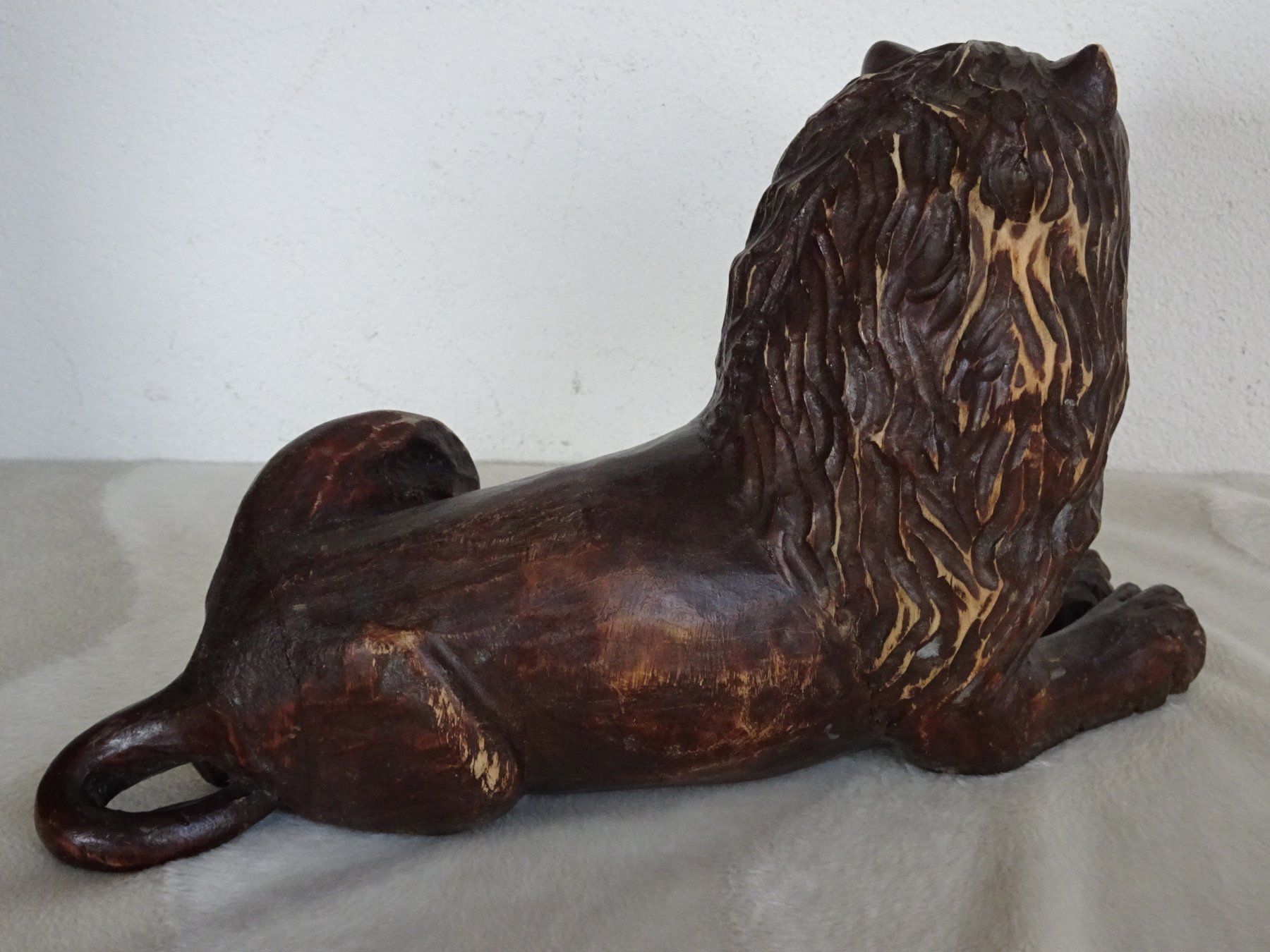 Statuette: antike Schnitzerei Holzfigur Löwe – Usato da Siebnen venduto da niki61 9