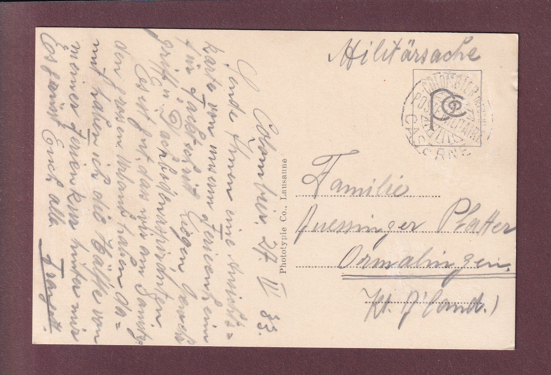 Cartoline postali: COLOMBIER - Le château - 1933 Feldpost – Usato da Pully venduto da nicecards 1