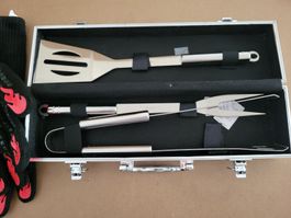 Grillbesteck Set NCH im Alukoffer mit Grillhandschuhen