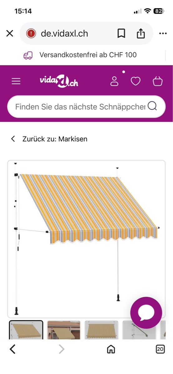Vidaxl Tende da sole: Klemmmarkise neu und originalverpackt – Nuovo e nell'imballaggio originale da Bern venduto da pablo2013