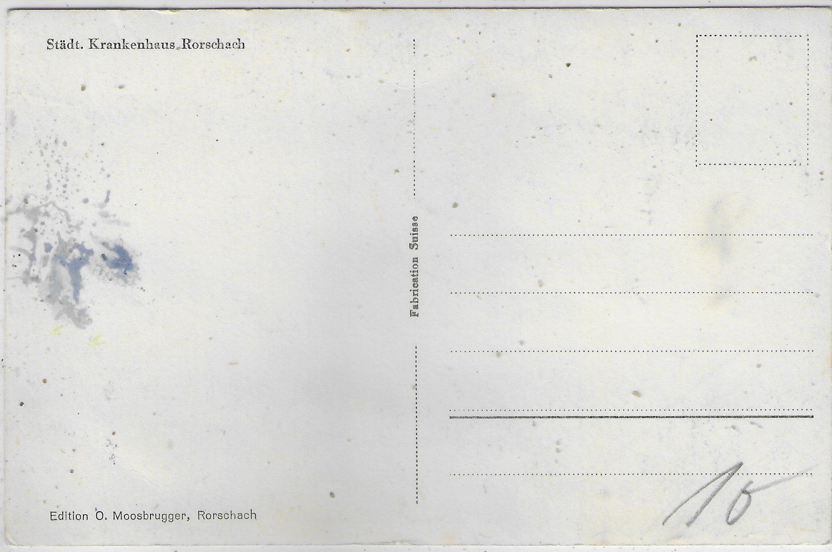 Cartes postales: Rorschach - Städt. Krankenhaus – D'occasion à Ettingen par Kartenplanet 1