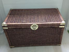 Rattan Chest with Brass Details