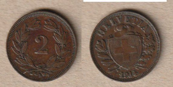Toutes les monnaies: 2 Rappen 1914 – D'occasion à Allschwil par Coinfreak
