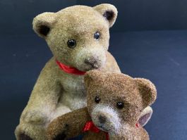 2 Bär aus Fils verkleidet Kunststoff, 17.5 und 12 cm. hoch
