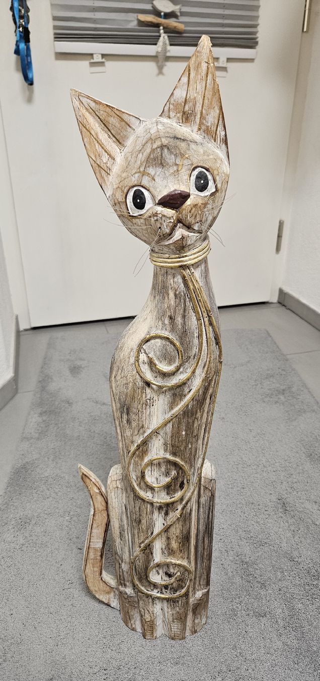 Toutes les décorations: Katze aus Holz 80cm – D'occasion à Kaiseraugst par Carkos