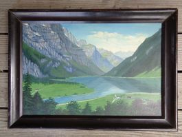 ANTIK GEMÄLDE KLÖNTALERSEE GLARUS SIGNIERT