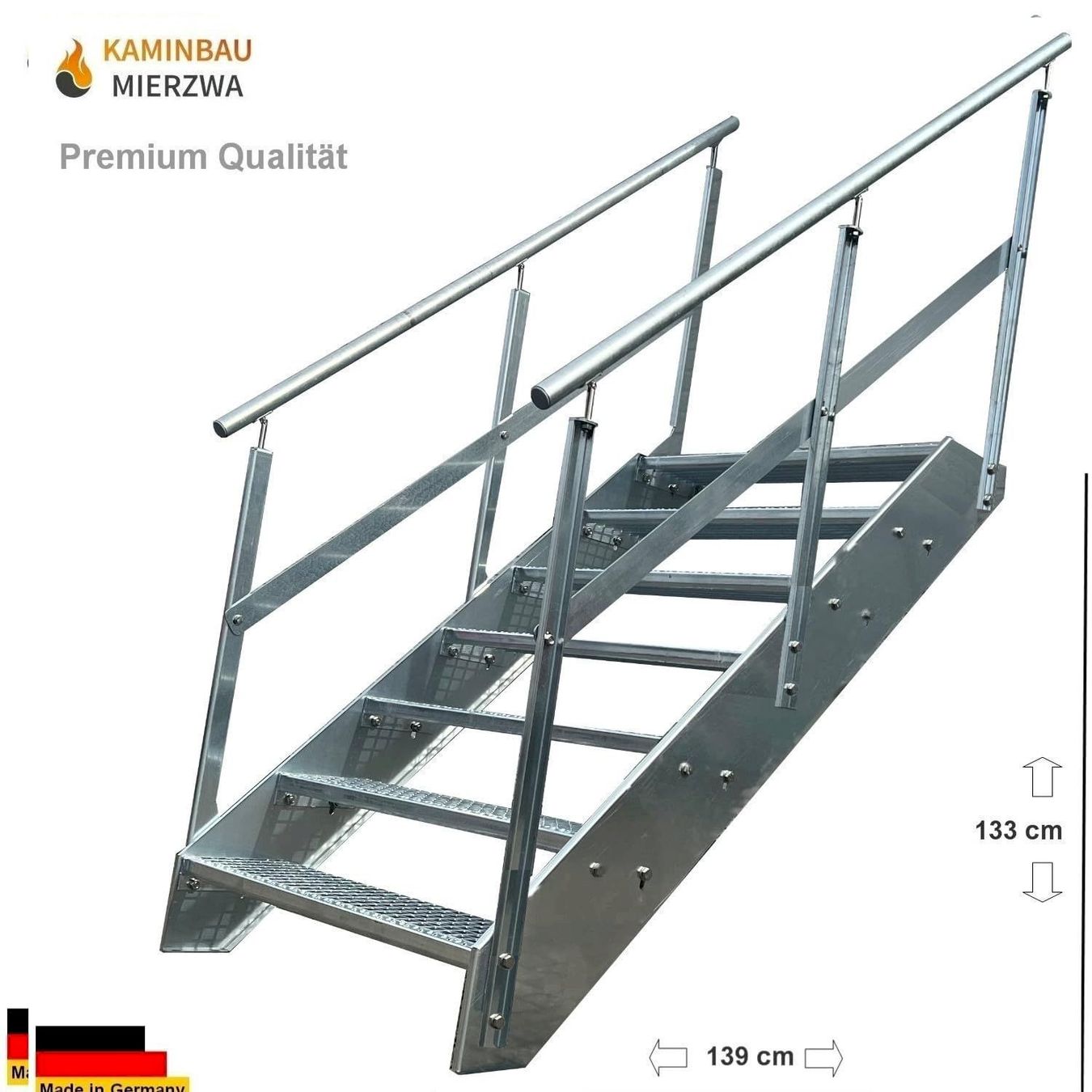 Altro: Stahltreppe 7 Stufen+Geländer 80x133cm – Nuovo e nell'imballaggio originale da Bottighofen venduto da zaap 1