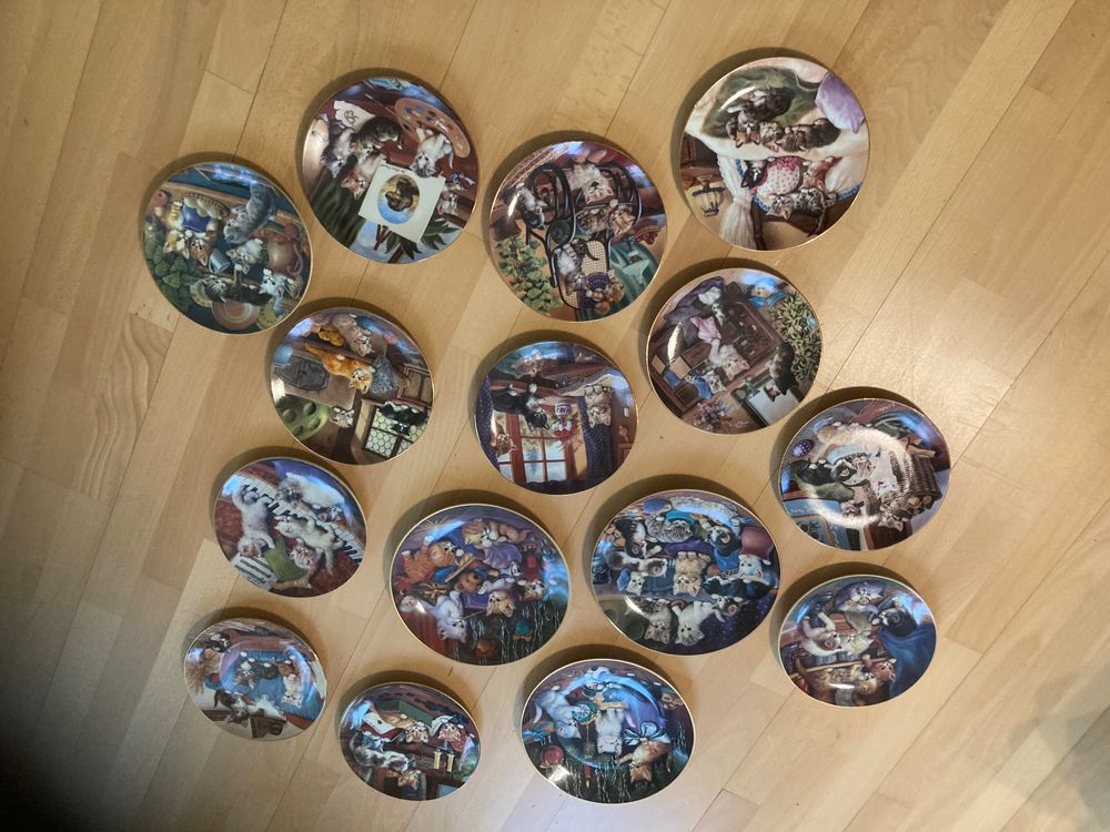 Katzen Dessertteller Set Keramik - Niedliches Katzen Design Mit Löffel