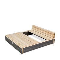 Aksent Holzsandkasten 136x132cm, Sandkasten mit Bank