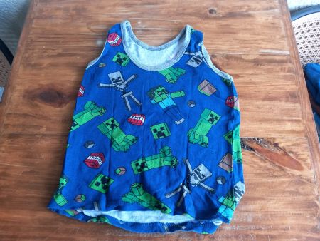 Débardeur enfant Minecraft bleu taille 4 ans