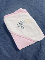 Baby Kapuzenbadetuch rosa mit Maus Motiv guter Zustand