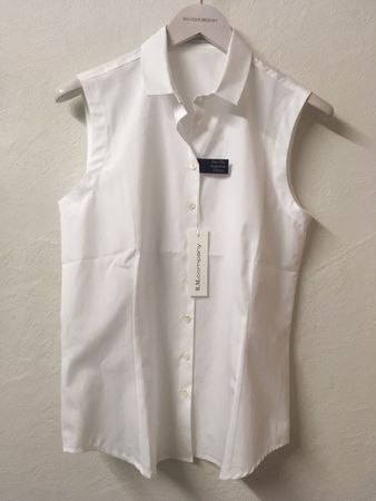 B.M. Company Bluse ohne Arm Gundi BW uni weiss Gr 44
