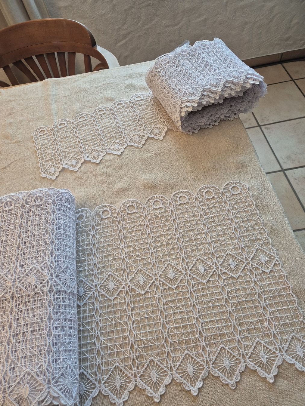 Vorhänge: Vorhänge Bistro Macrame weiss – Neu (gemäss Beschreibung) aus Ehrendingen von Amigo5