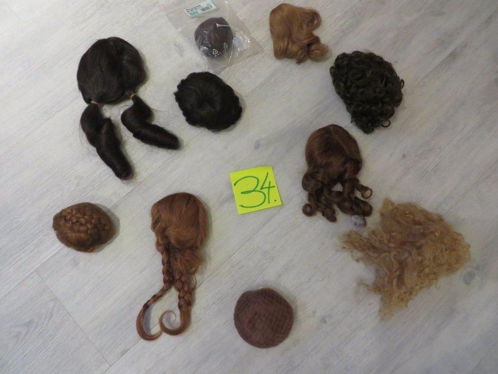TEHAUX Puppenperücken Set 12 Stück - Glattes Haar Für DIY Puppen