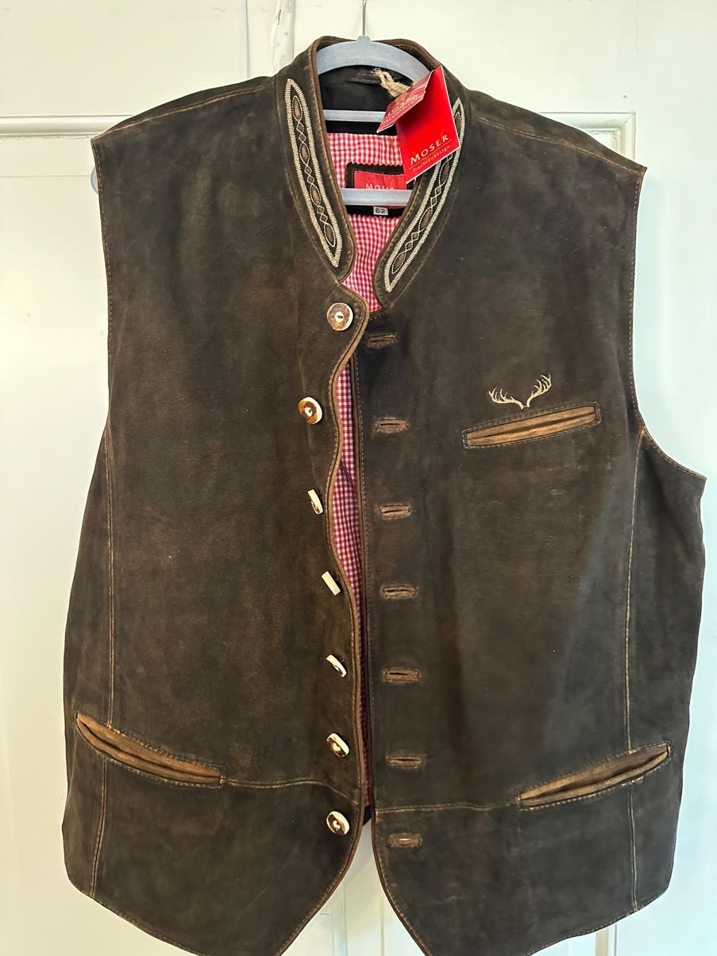 Gilet & Giacche: Trachtenweste Wildleder 62 neu – Nuovo e nell'imballaggio originale da Bern venduto da Ruhrallee