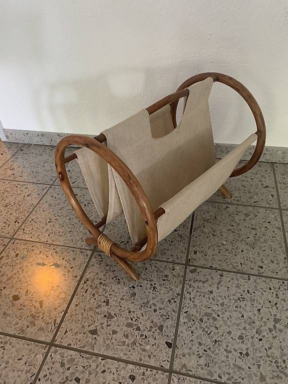 Autres articles pour la maison: Rarer Mid Century Bambus/Leinen Zeitugständer – D'occasion à Rothrist par Oddymanliane