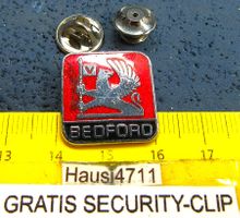 BEDFORD BRITISH TRUCK LKW LOGO PIN MIT SECURITY-CLIP ENAMEL