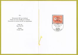 Dienstmarke BIT 1969 mit Aufdruck auf PTT-Bögli