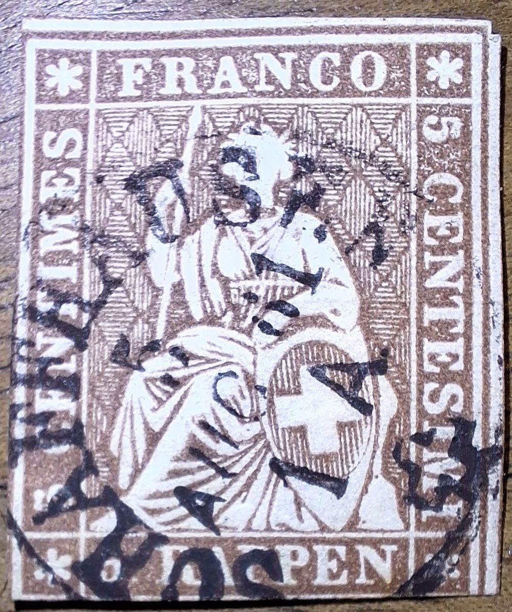 Tutti i francobolli: Strubel 22G Schaffhausen Kat. 40.- – Usato da Balgach venduto da SIMEON27