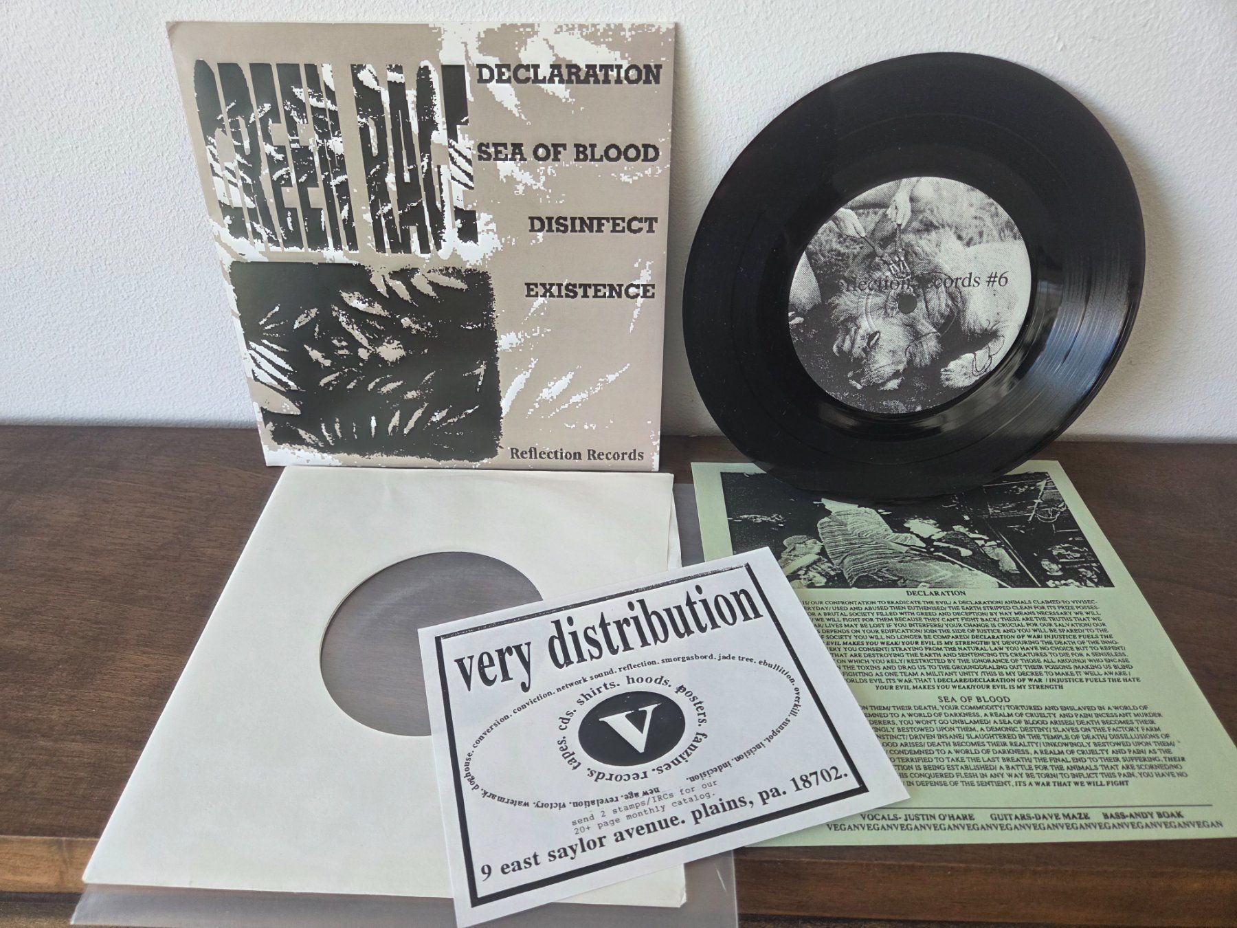 Dischi in vinile: Green rage hardcore vegan straight edge 7" vinyl – Usato da Rupperswil venduto da kingoftwilight 1