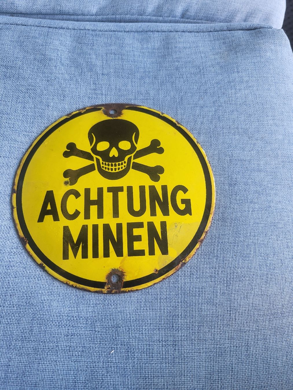 Schilder: Emailschild Achtung Minen – Gebraucht aus Gutenswil von ghekko88 3
