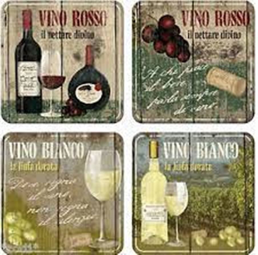 Dessous de verre: 4-er Metall Untersetzer-VINO ROSSO + – Neuf avec emballage d'origine à Rupperswil par big-one-sale