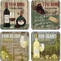 4-er Metall Untersetzer-VINO ROSSO +