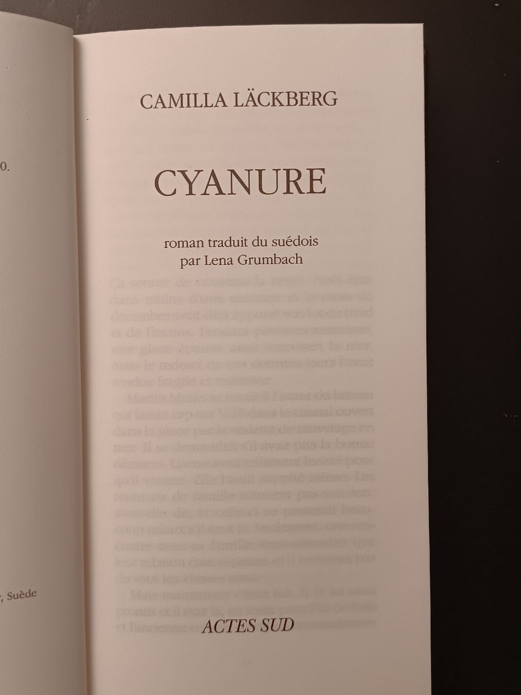 Bücher: camilla läckberg - Cyanure – Gebraucht aus Lausanne von Grabock 2