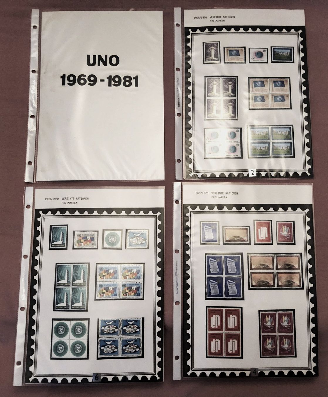 Alle Briefmarken: Perfekte vollständige UNO Sammlung 1969-2003 gest. + ungest. – Gebraucht aus Zug von Aeschroot