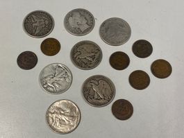 LOT USA Münzen viel Silber //i819